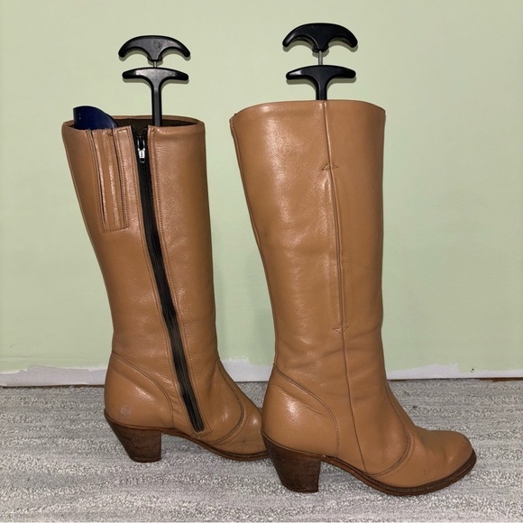 Vintage Dexter 1970’s Women’s Leather Tall Heeled Campus Boots Size 8.5 - Picture 2 of 9